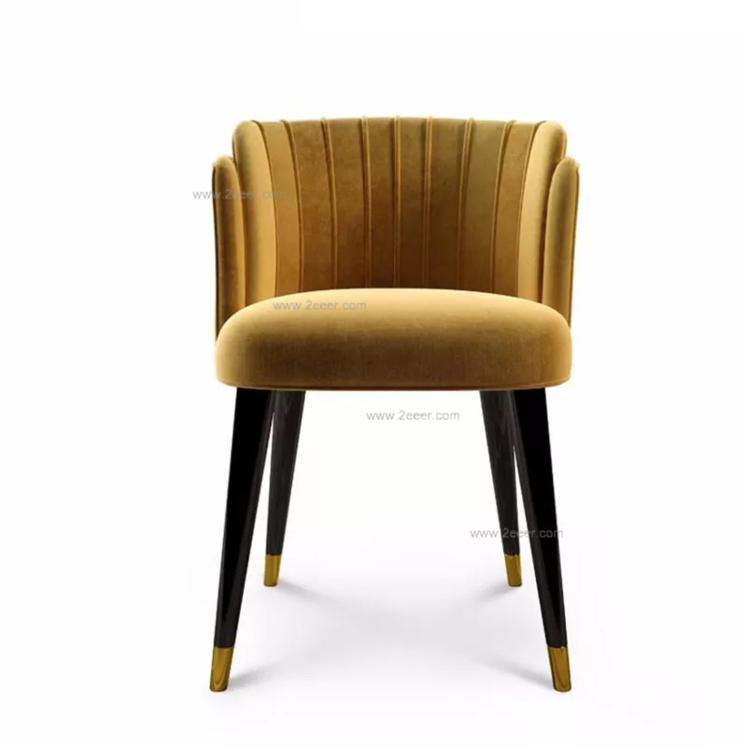 餐椅-现代-木框架+绒布+金属脚套-3