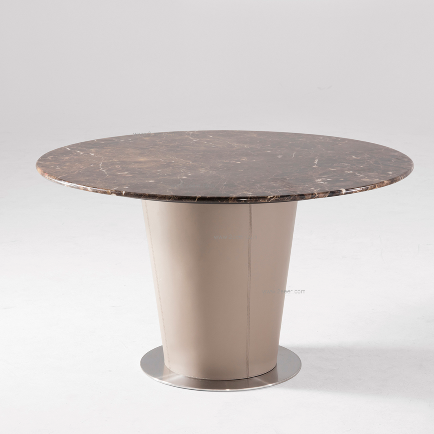 餐桌-现代-201不锈钢底座+优质马鞍皮+天然大理石+密度板