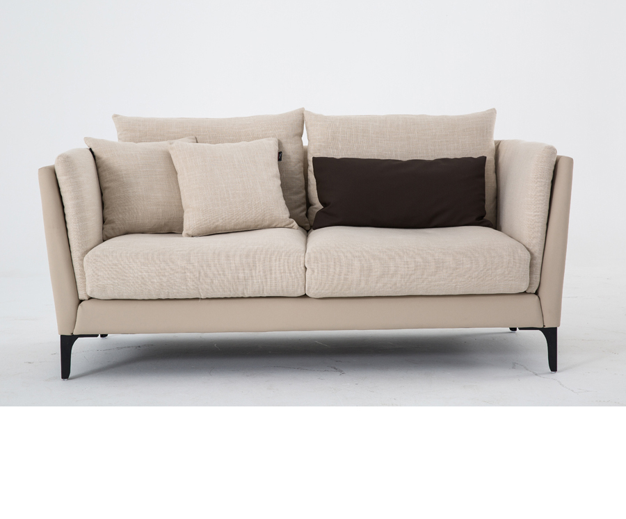 沙发-北欧简约-科技布+棉麻布+羽绒+碳钢脚