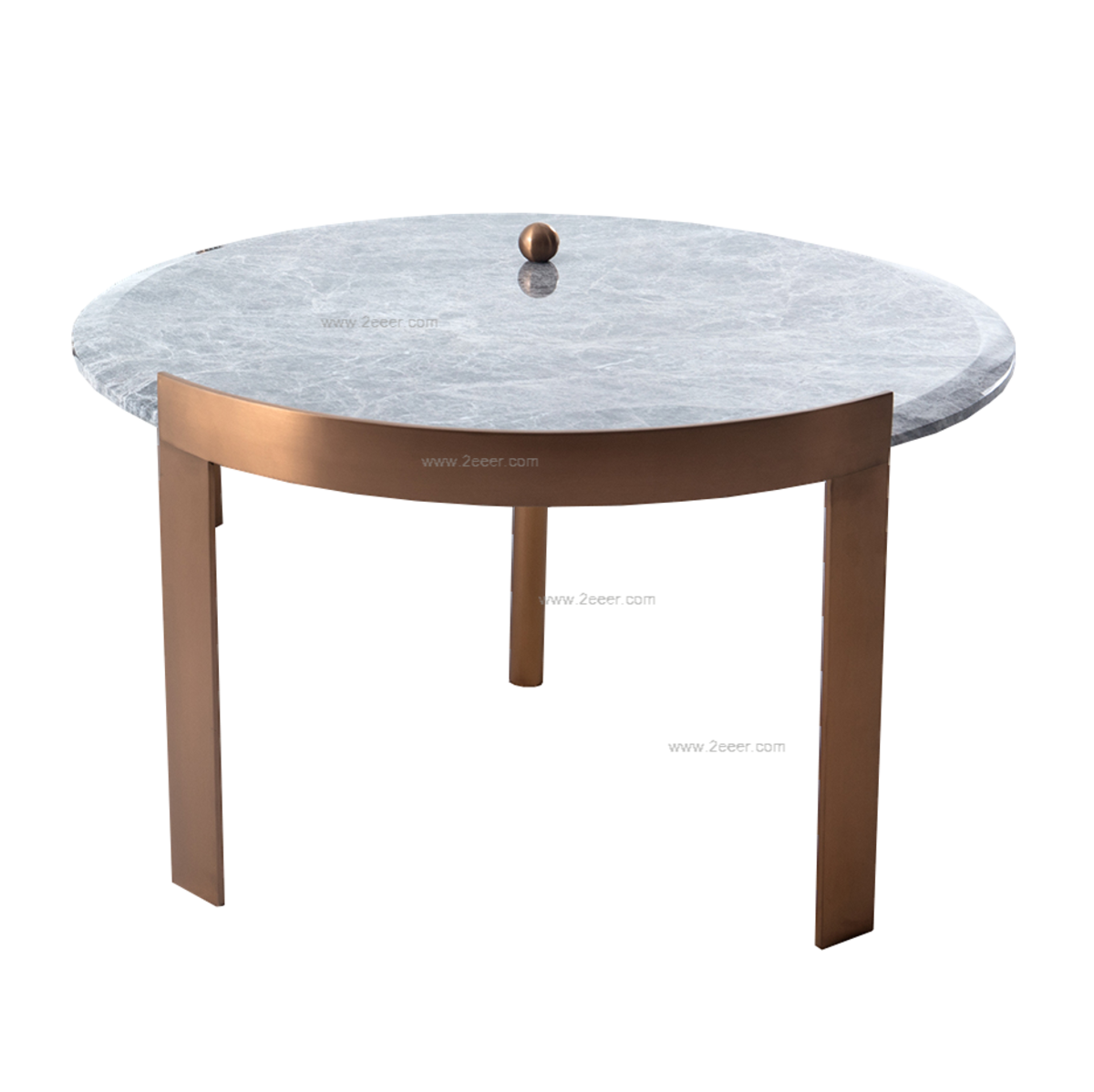 茶几-现代轻奢-不锈钢底架+意大利灰天然大理石