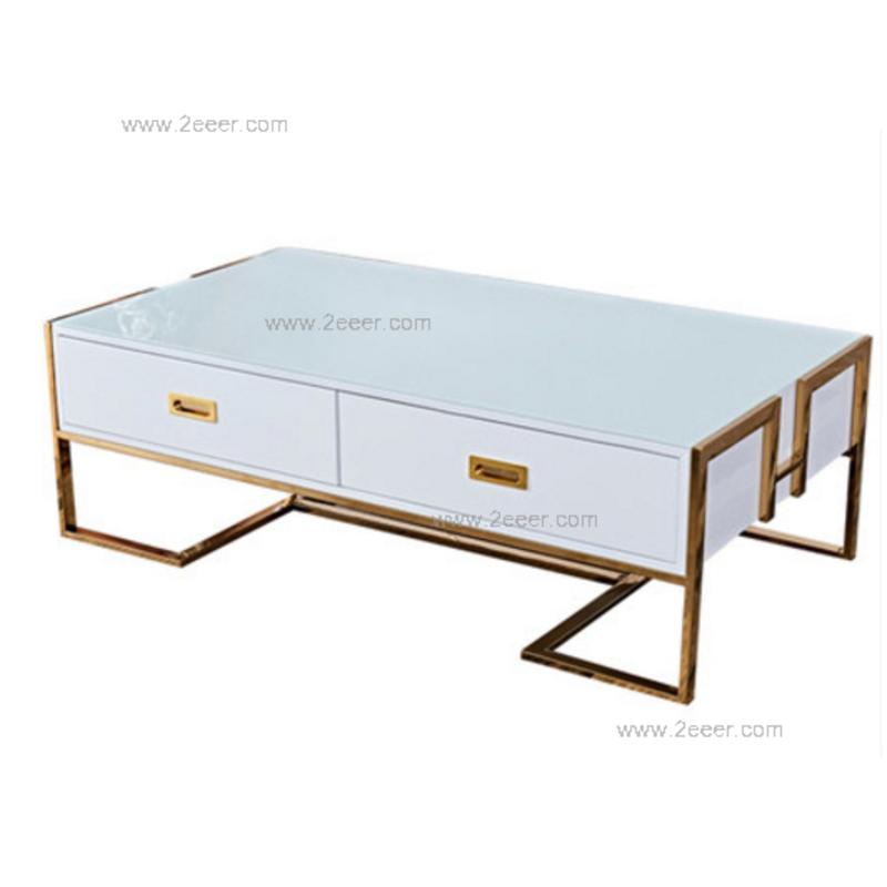 茶几-现代轻奢-不锈钢架+板木+五金