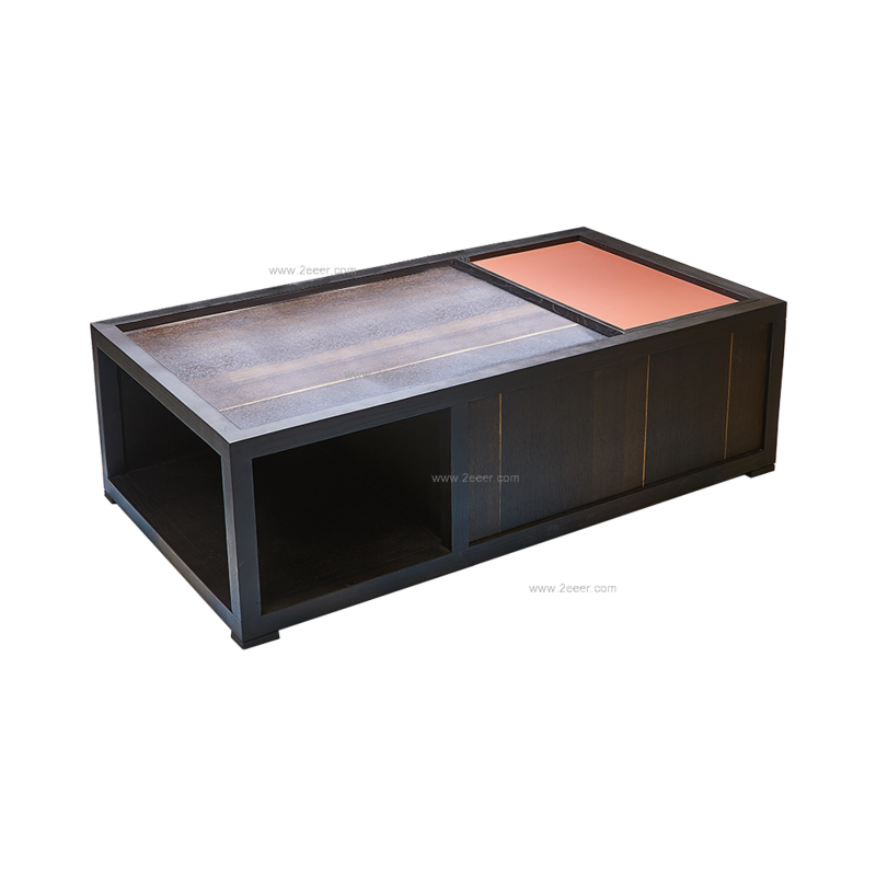 茶几-现代简约-白蜡木架+进口红橡木烟熏木皮