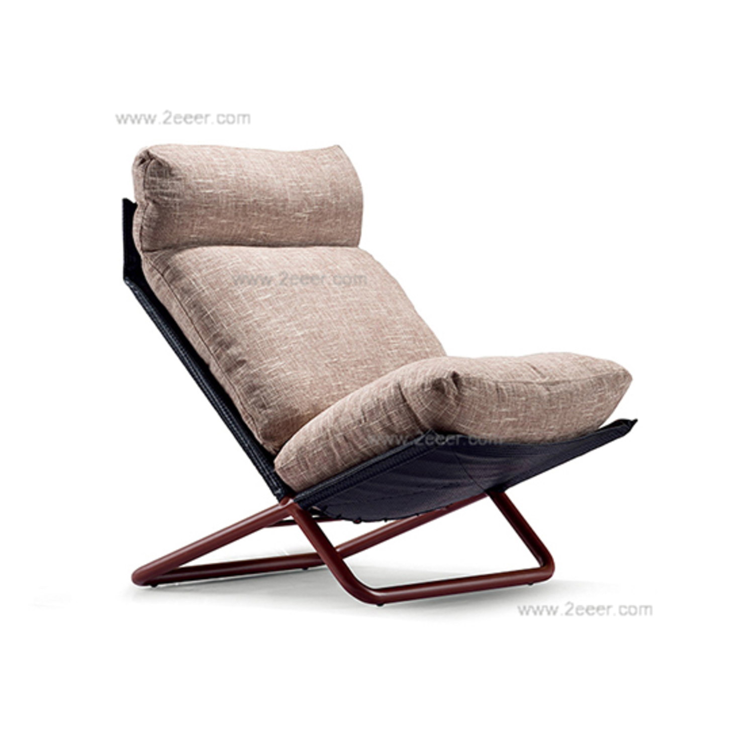 休闲椅-现代简约-铁制内架+喷漆铁脚+皮布结合-2
