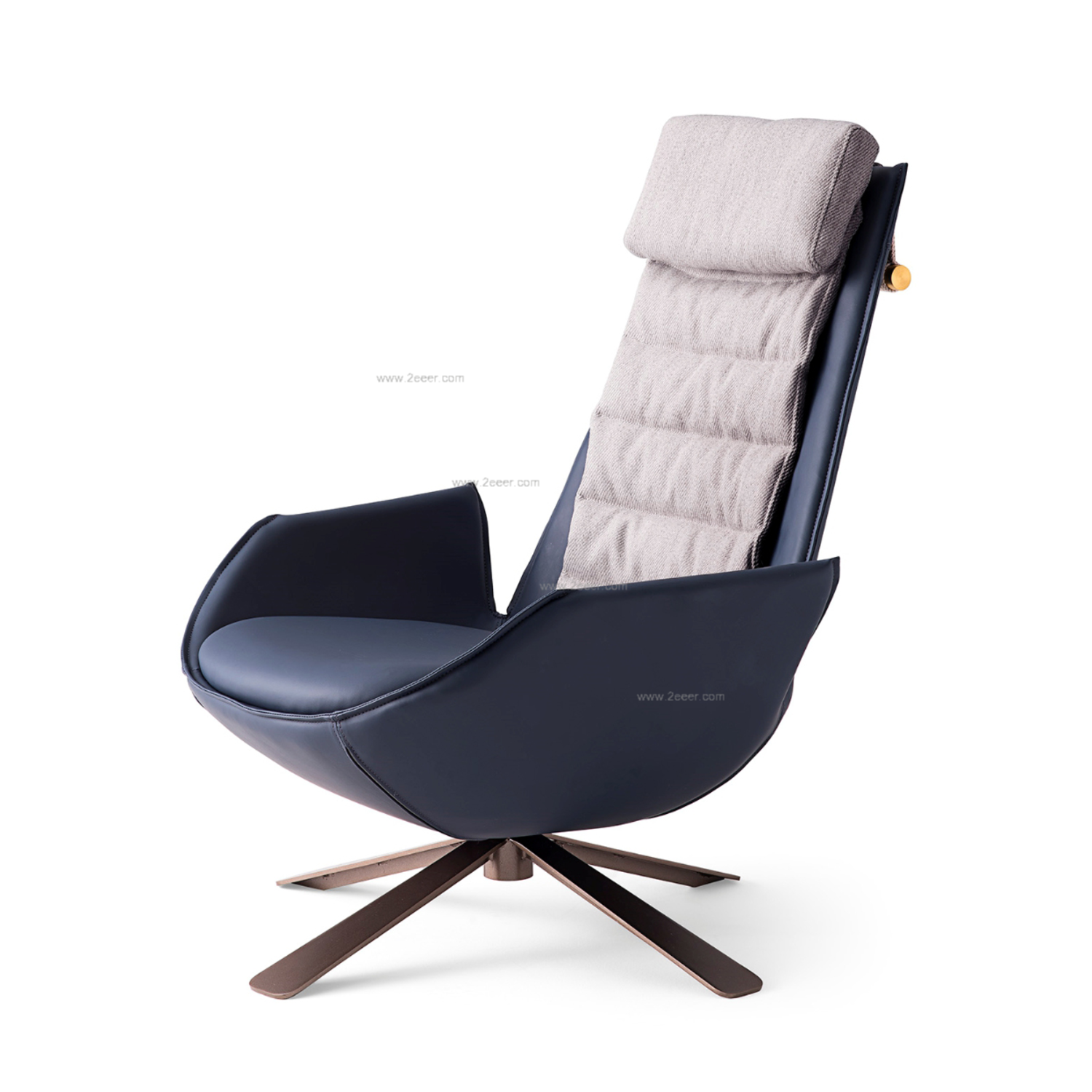 休闲椅-现代简约-铁制内架+喷漆铁脚+皮布结合