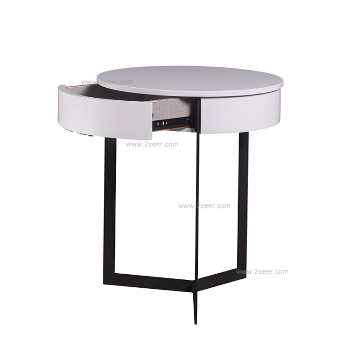 床头柜-现代简约-实木烤漆+缓冲导轨+素钢底架脚