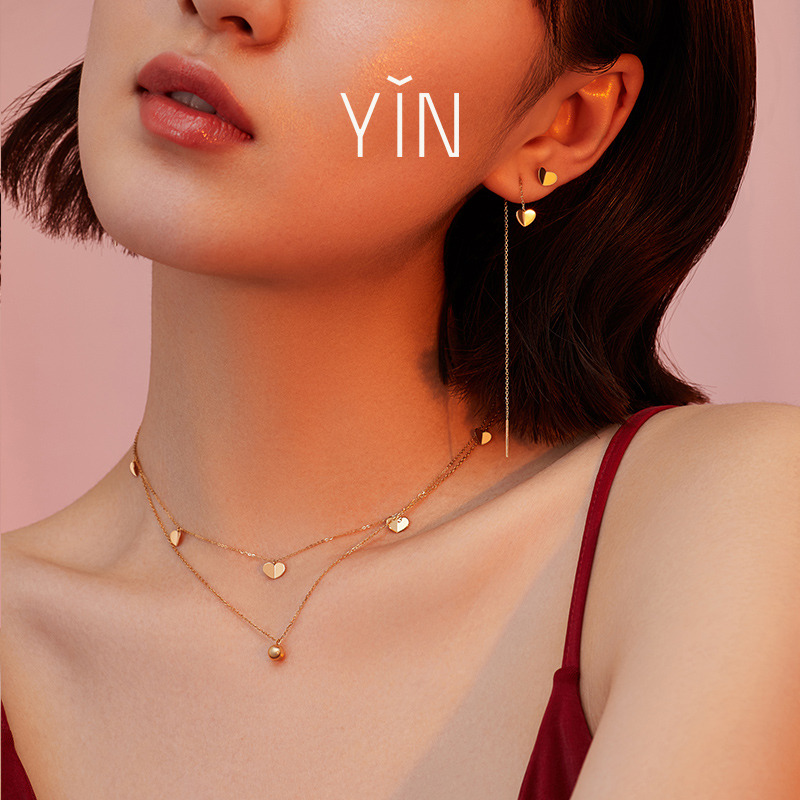 YIN隐 「怡」系列折纸爱心耳线-3