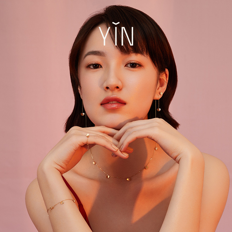 YIN隐 「怡」系列折纸爱心耳线-2