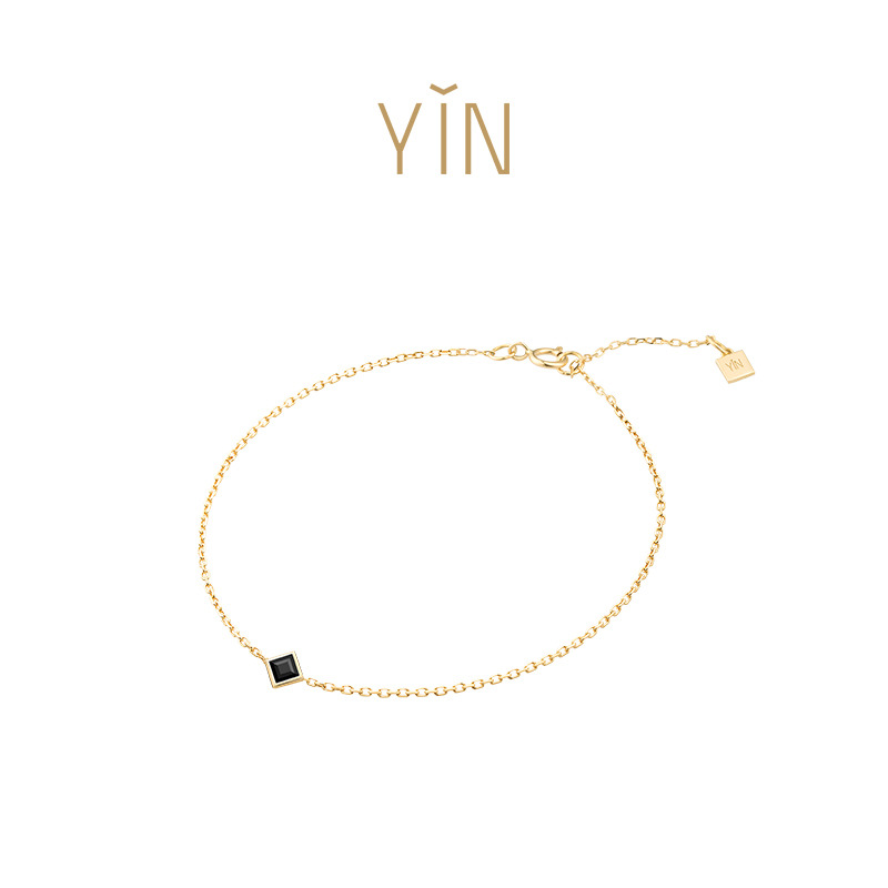 YIN隐 垠-无垠宇宙系列18K金黑玛瑙手链-5