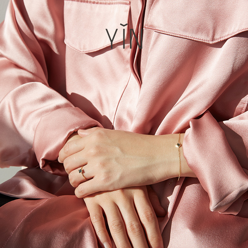 YIN隐 垠-无垠宇宙系列18K金黑玛瑙手链-4