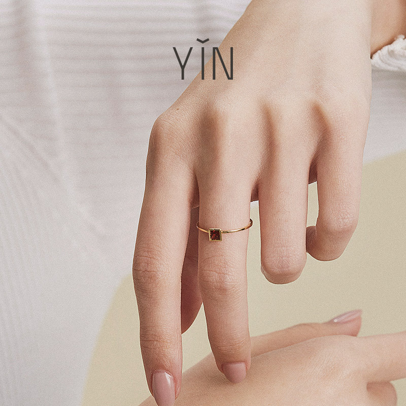 YIN隐 垠-无垠宇宙系列 18K金幸运红宝石火星戒指 情人节礼物-3