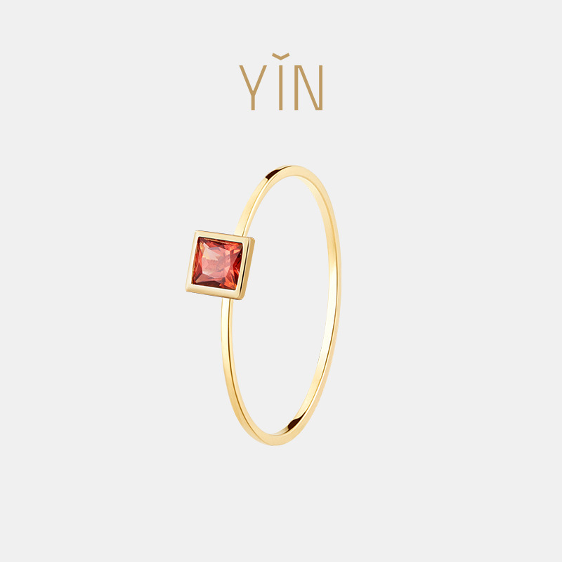 YIN隐 垠-无垠宇宙系列 18K金幸运红宝石火星戒指 情人节礼物