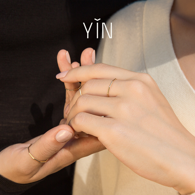 YIN隐 「亿」多边形系列八边形十边形戒指-3