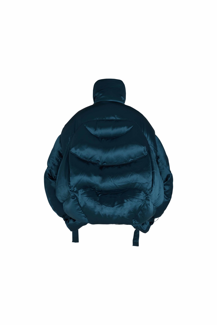 蓝色高领羽绒夹克-3