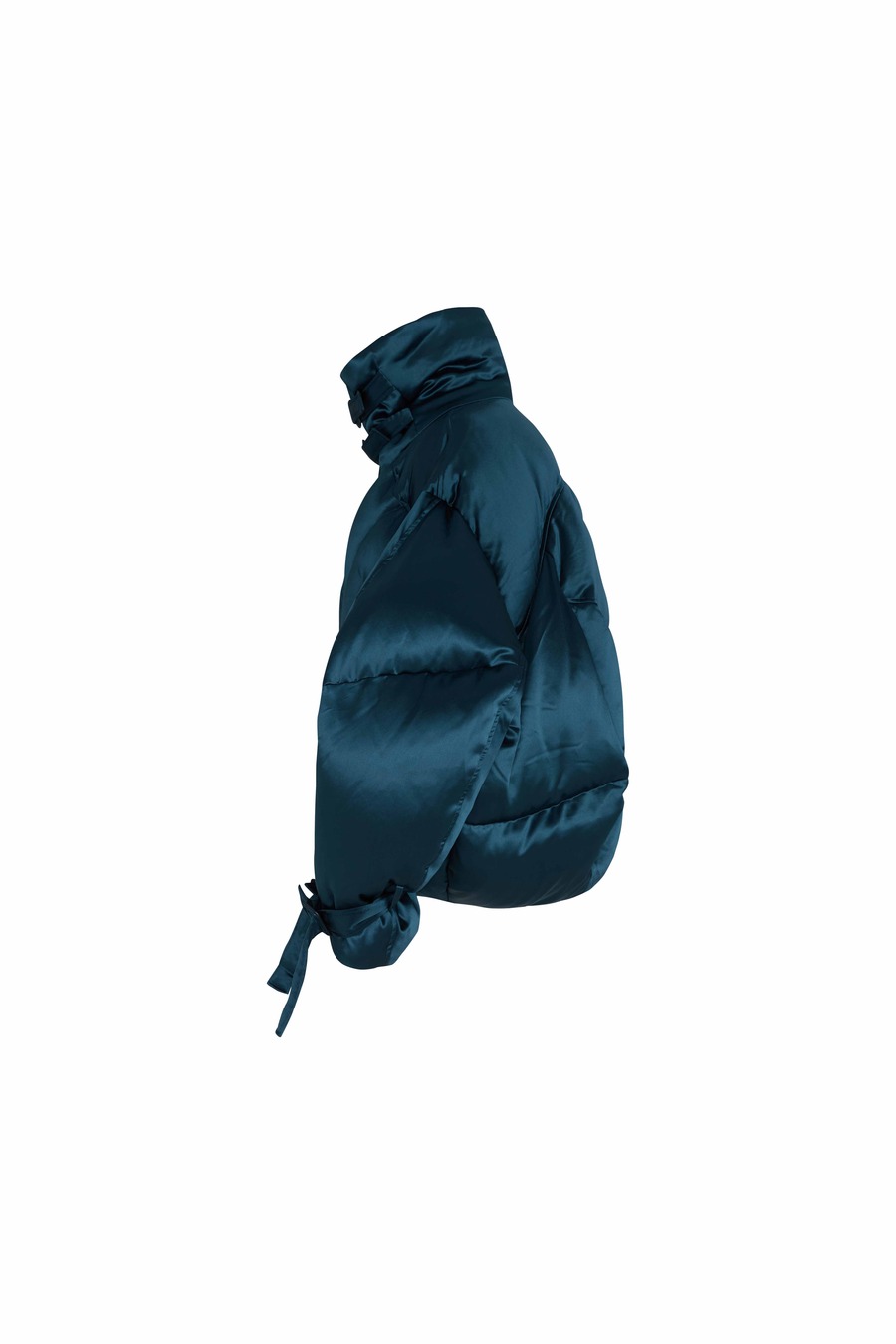 蓝色高领羽绒夹克-2