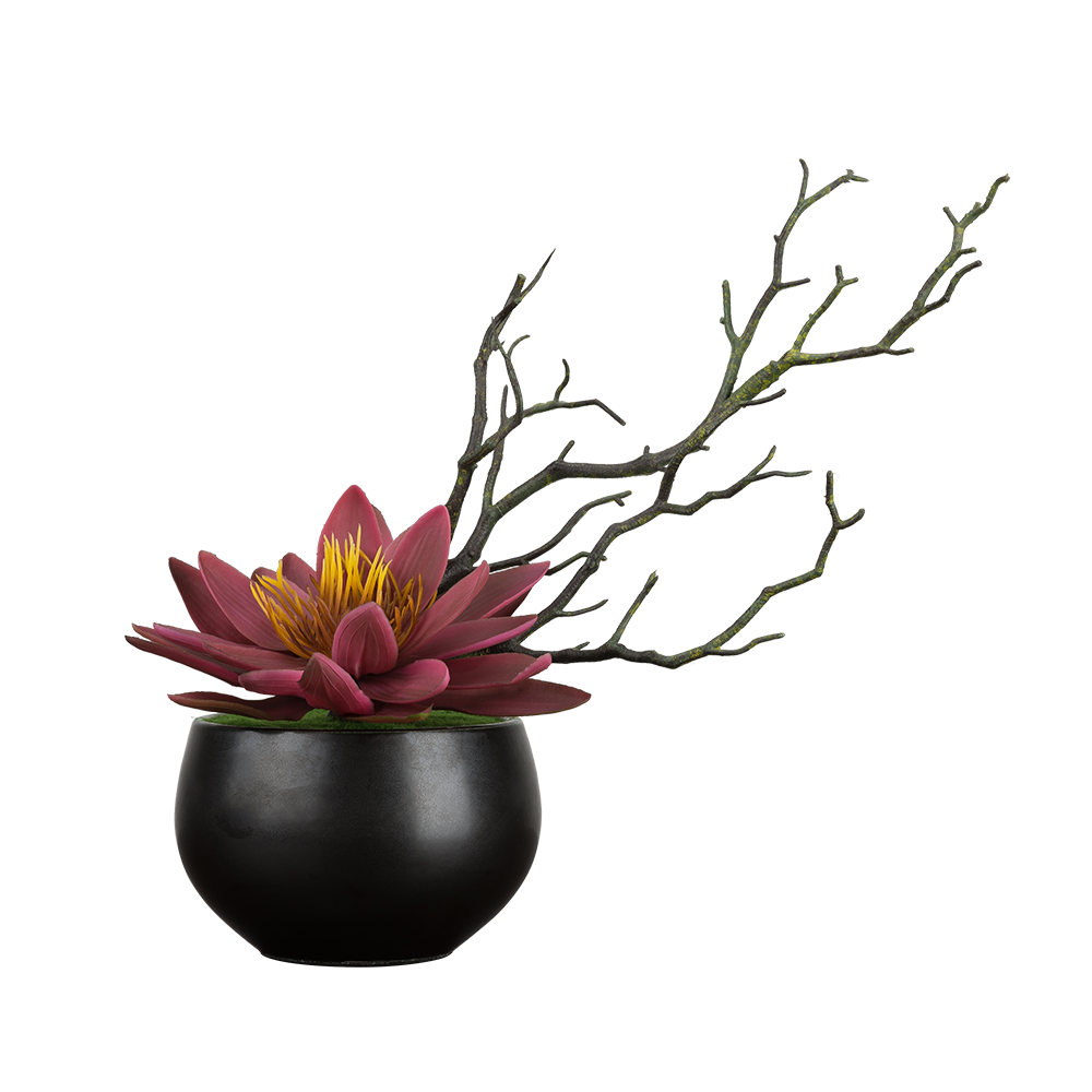 花艺-现代中式简约-仿真植物+陶瓷