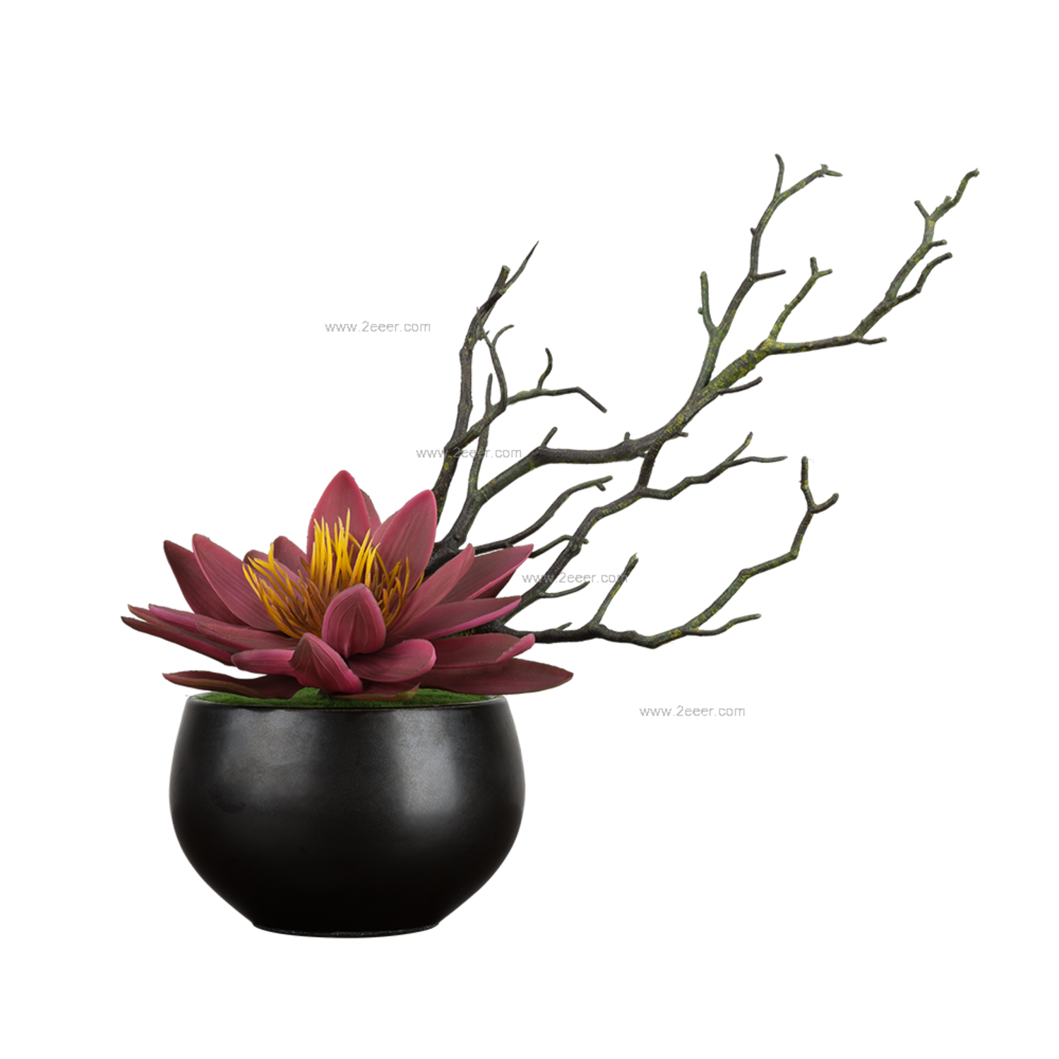 花艺-现代中式简约-仿真植物+陶瓷