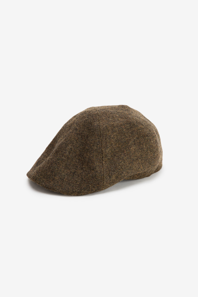 British Wool Blend 6 Panels Duckbill Flat Cap, unisex