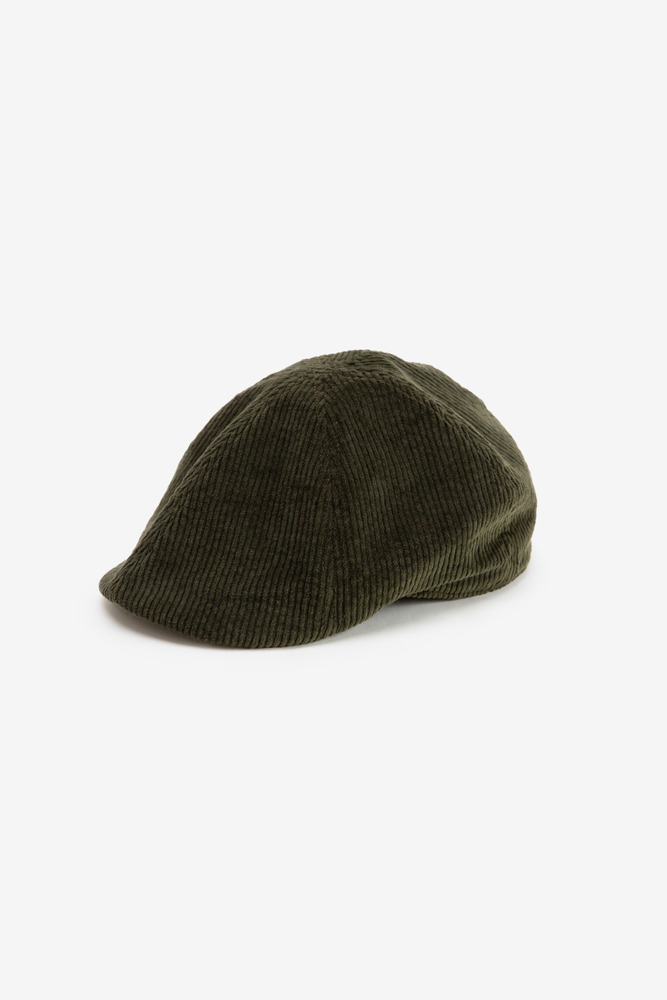 British Wide Wale Corduroy Duckbill Flat Cap, unisex(olive)