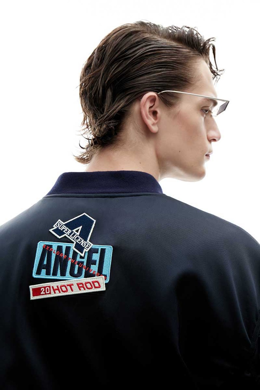 AW20原创设计 绣标抽皱棒球夹克-8