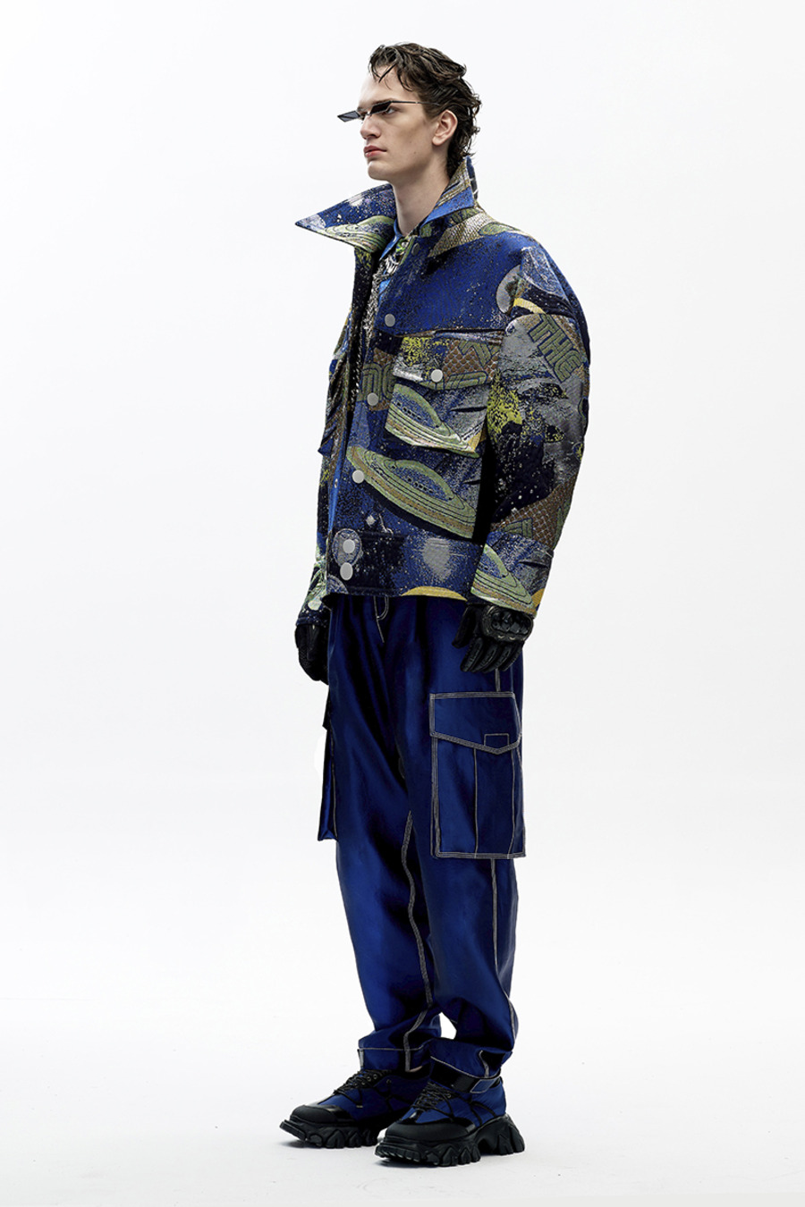 AW20 原创设计宇宙提花双口袋夹克-3