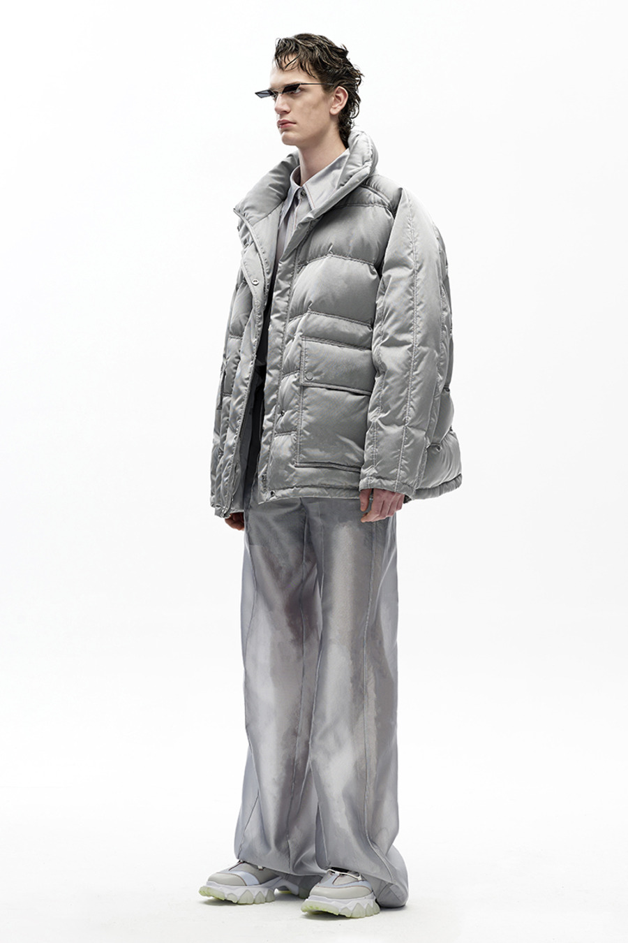 AW20原创设计 金属光泽羽绒服-4