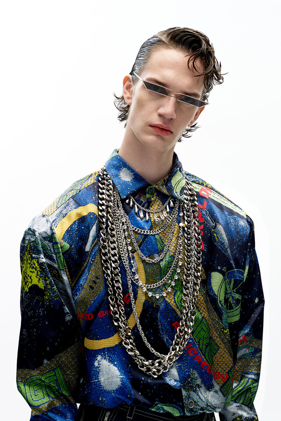 AW20 原创设计宇宙印花真丝衬衫-5