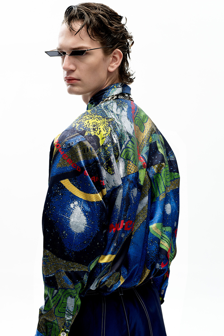 AW20 原创设计宇宙印花真丝衬衫-4