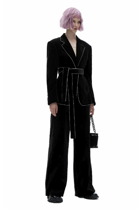 AW20 原创设计钻条收腰剪裁西装