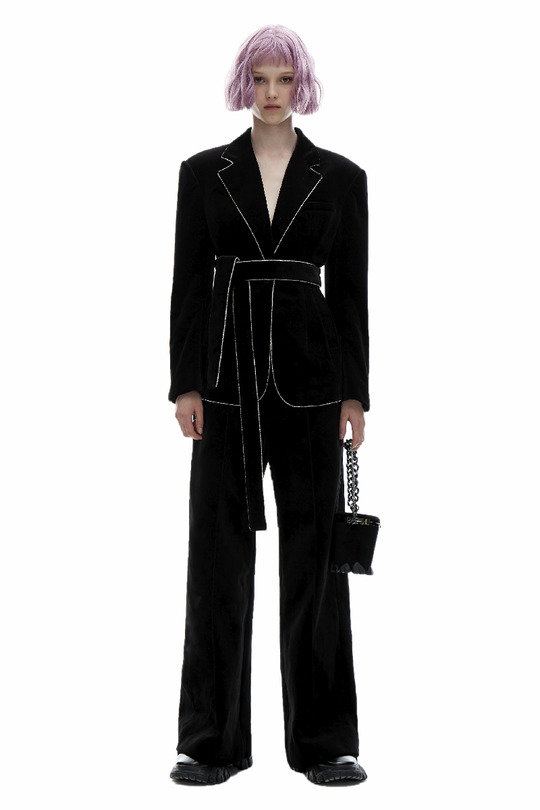 AW20 原创设计钻条收腰剪裁西装