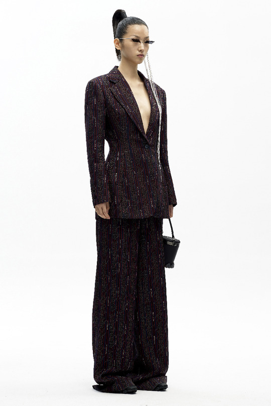 AW20 原创设计宽肩收腰剪裁西装