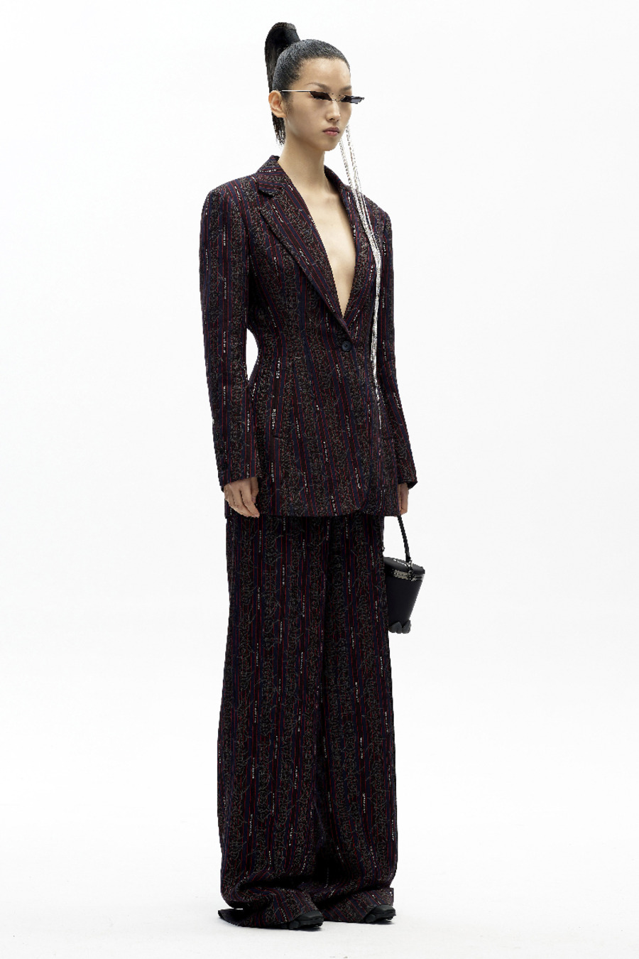 AW20 原创设计宽肩收腰剪裁西装-2