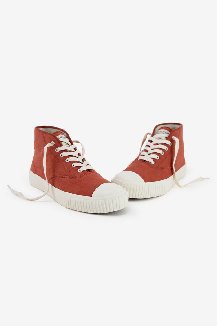 Japanese U.S. Army Duck High Top Deck Shoes brick red