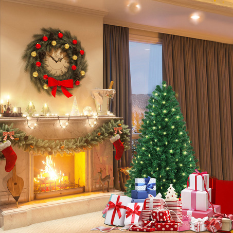SHareconn 4.5ft Pre-lit Premium Artificial Christmas Tree, Xmas Tree with 170 Warm Lights-4