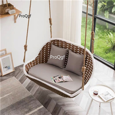 239usd Prodgf 1 Set 130*65*65cm two people seat Rattan Minshuku Hanging Chair