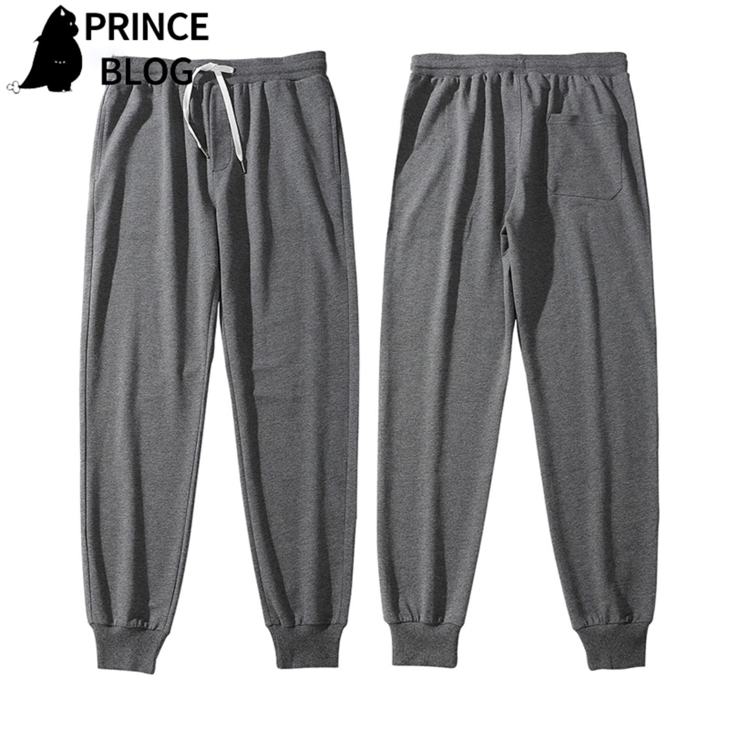 PrinceBlog新款大码运动裤全棉运动休闲裤小脚裤欧码学生裤子潮流-2