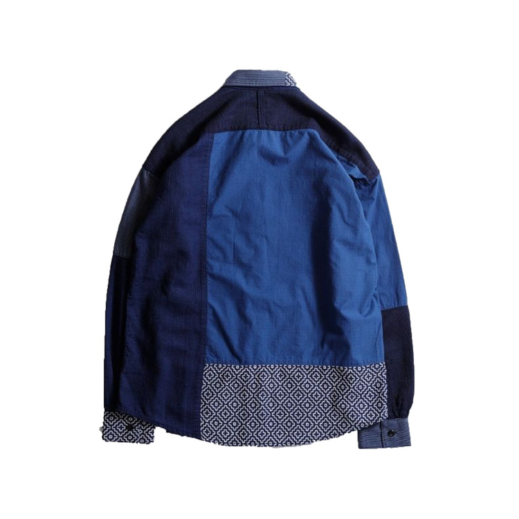 FDMTL BORO PATCHWORK SHIRT RINSE INDIGO 20AW