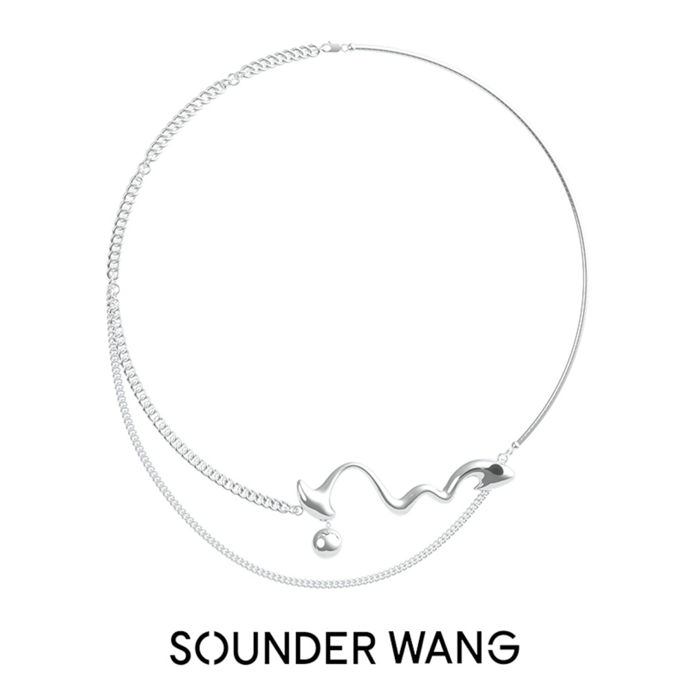 SounderWang天书系列四点水珐琅锁骨链