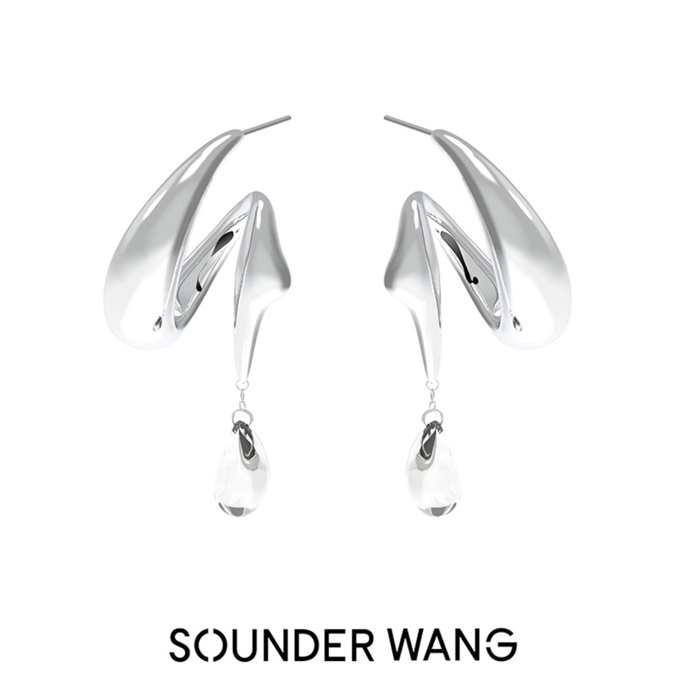 SounderWang天书系列笔触水晶耳钉