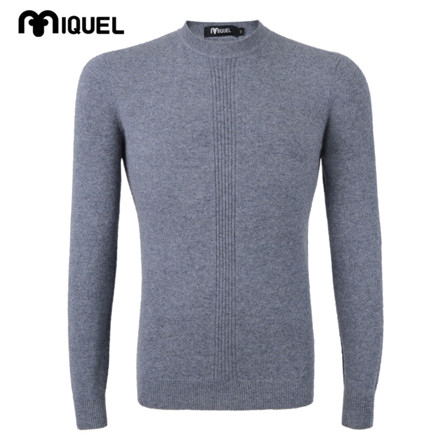 米盖尔MIQUEL/男士山羊绒长袖针织圆领羊绒衫纯色一体成衣-8