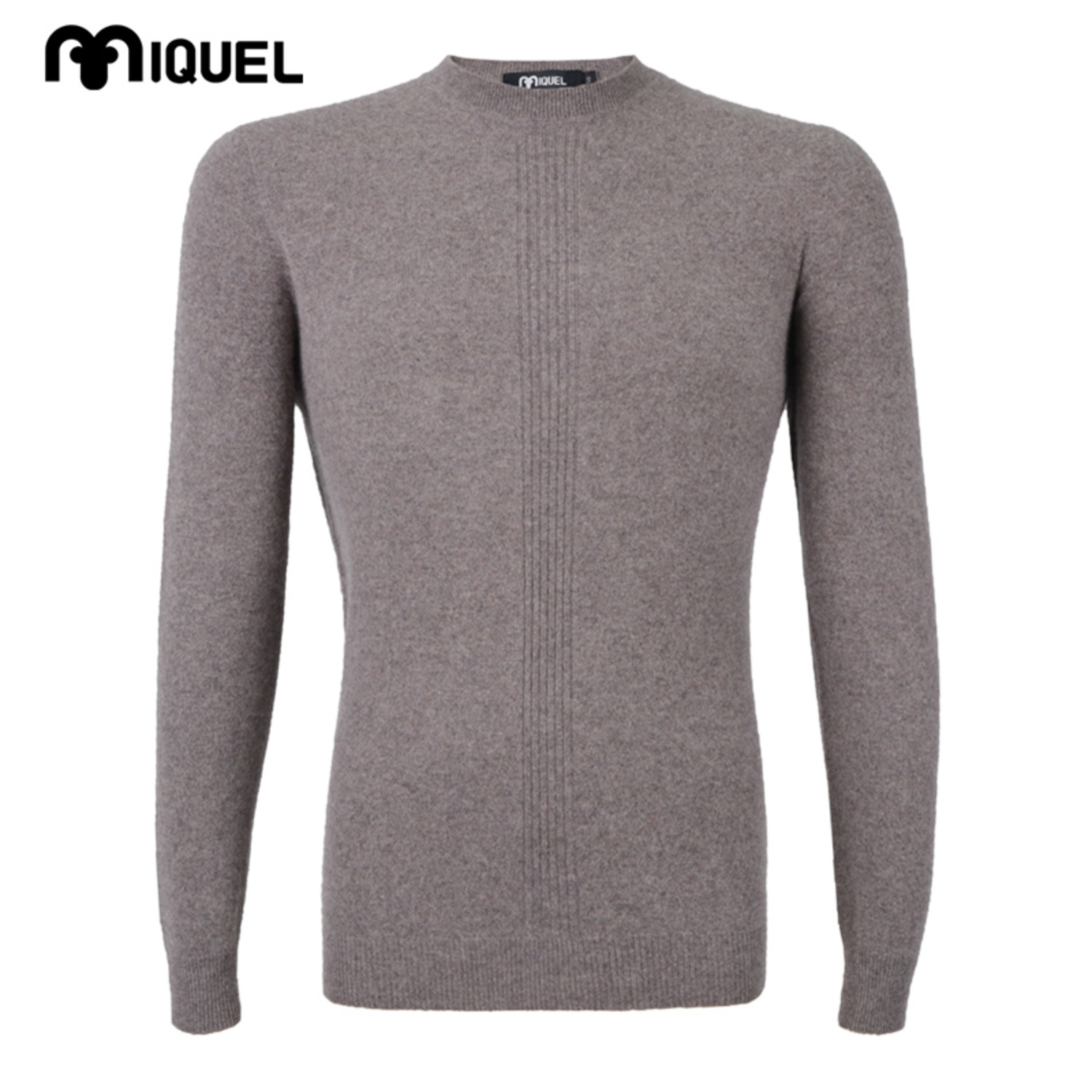 米盖尔MIQUEL/男士山羊绒长袖针织圆领羊绒衫纯色一体成衣-9