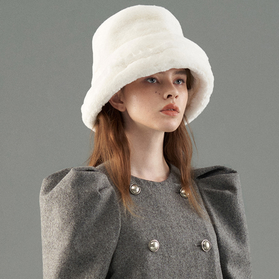 仿皮草自由造型渔夫帽