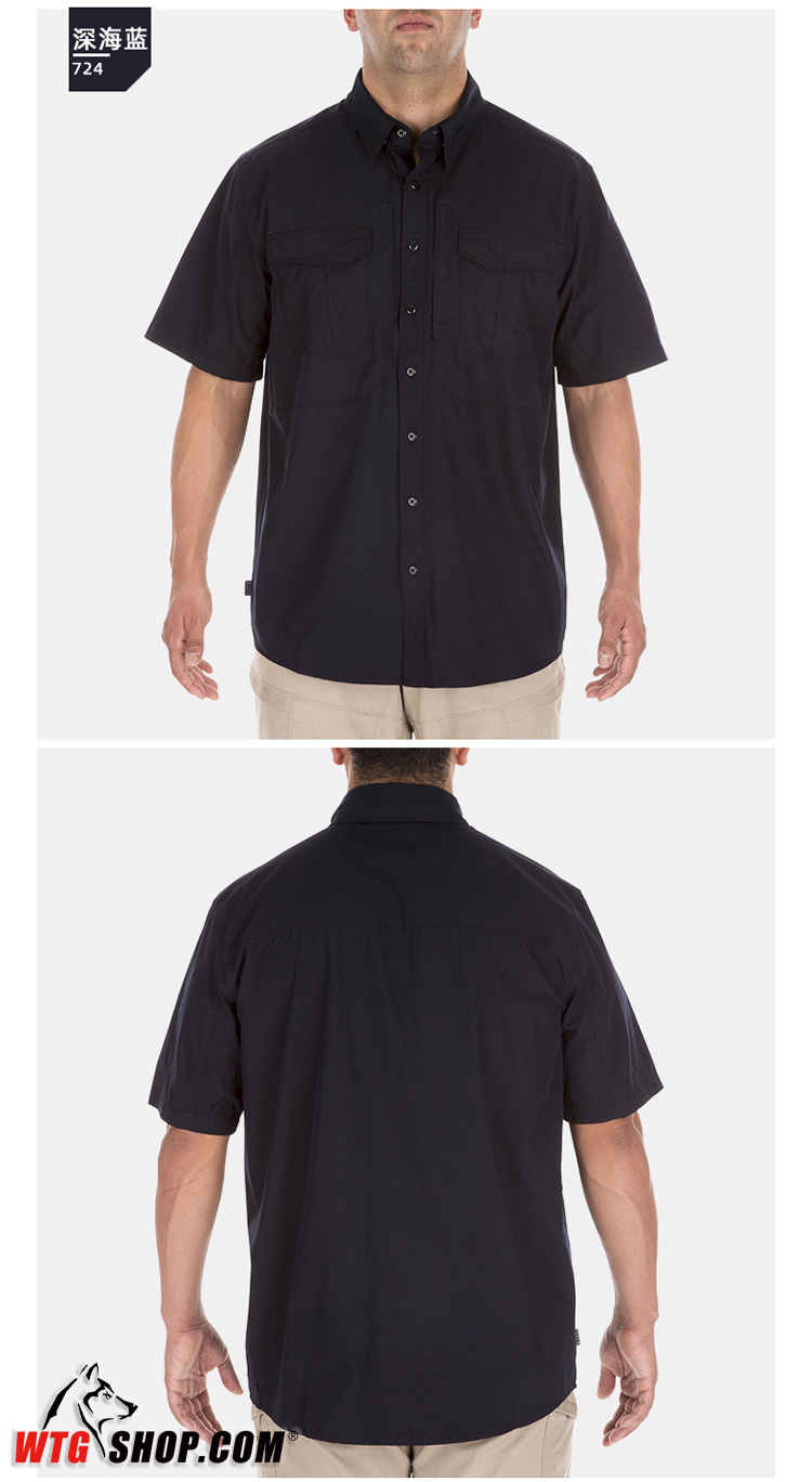 11 打击者短袖衬衫休闲战术通勤男速干透气翻领衬衫71354