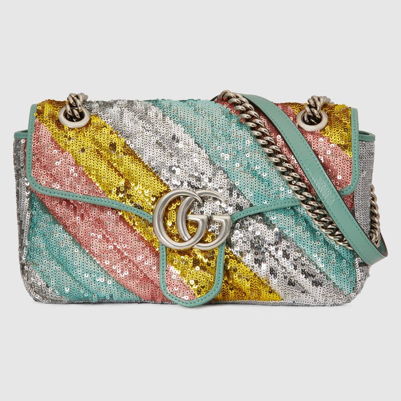 GG Marmont系列迷你亮片水桶包