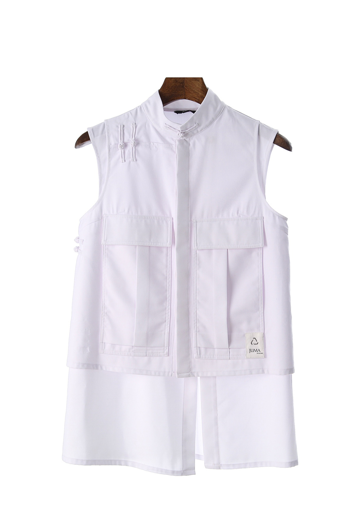 JUMA 旗袍式背心-6个再生水瓶-白色｜JUMA Qipao Style Vest - 6 Recycled Water Bottles - White