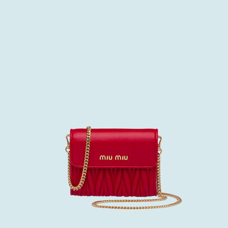 配肩带软羊革钱夹