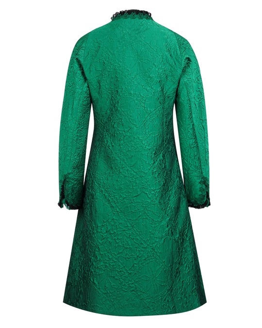 花瓶扣饰提花大衣