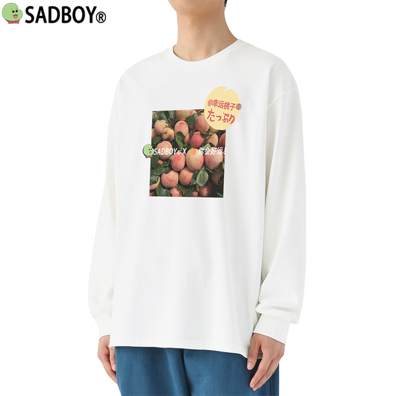 SadBoy 悲伤男孩原创桃子印花个性休闲潮外贸出口纯棉短袖男女T恤-2