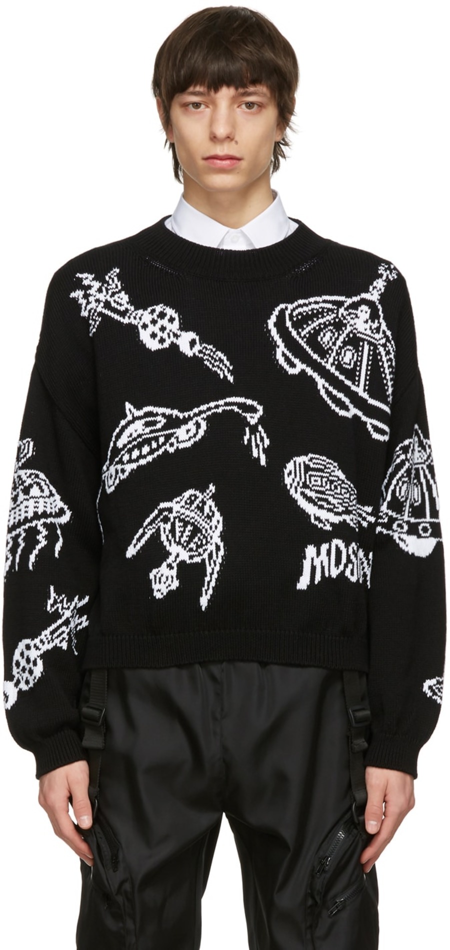 黑色 Double Question Mark 套头衫