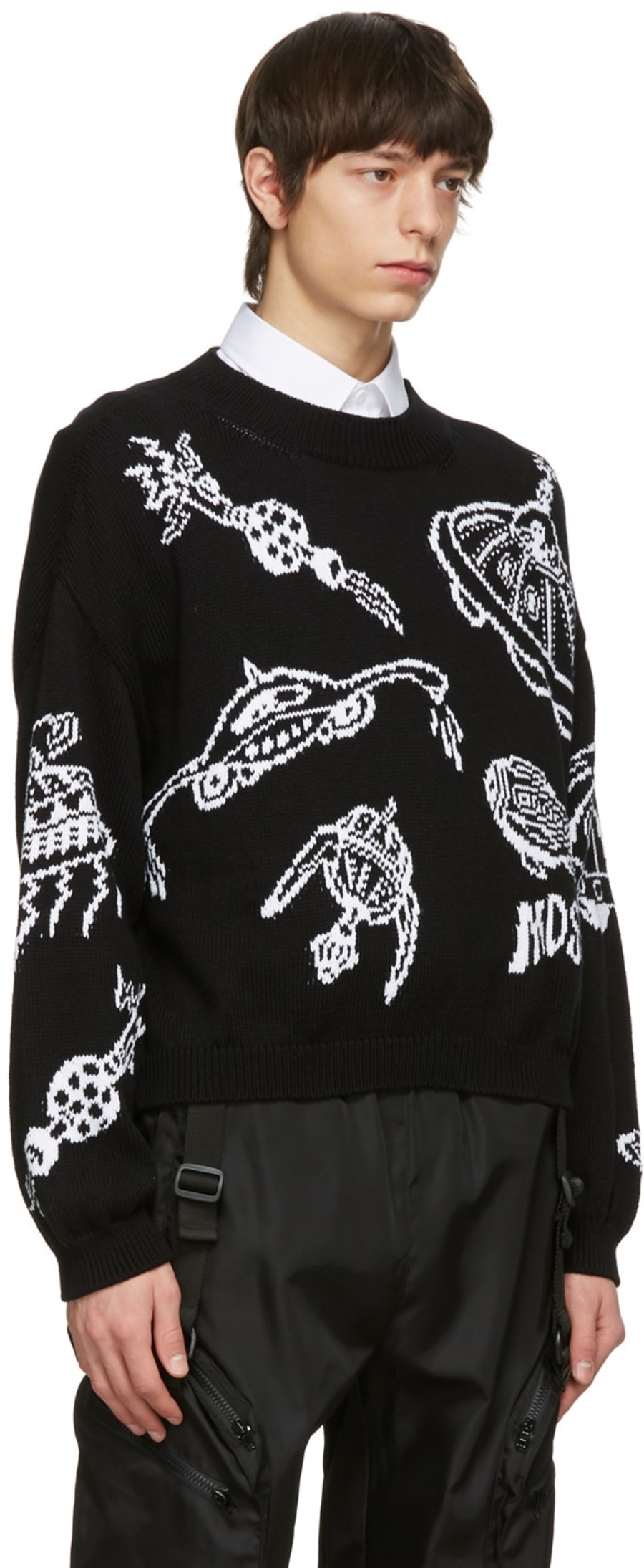 黑色 Double Question Mark 套头衫-2