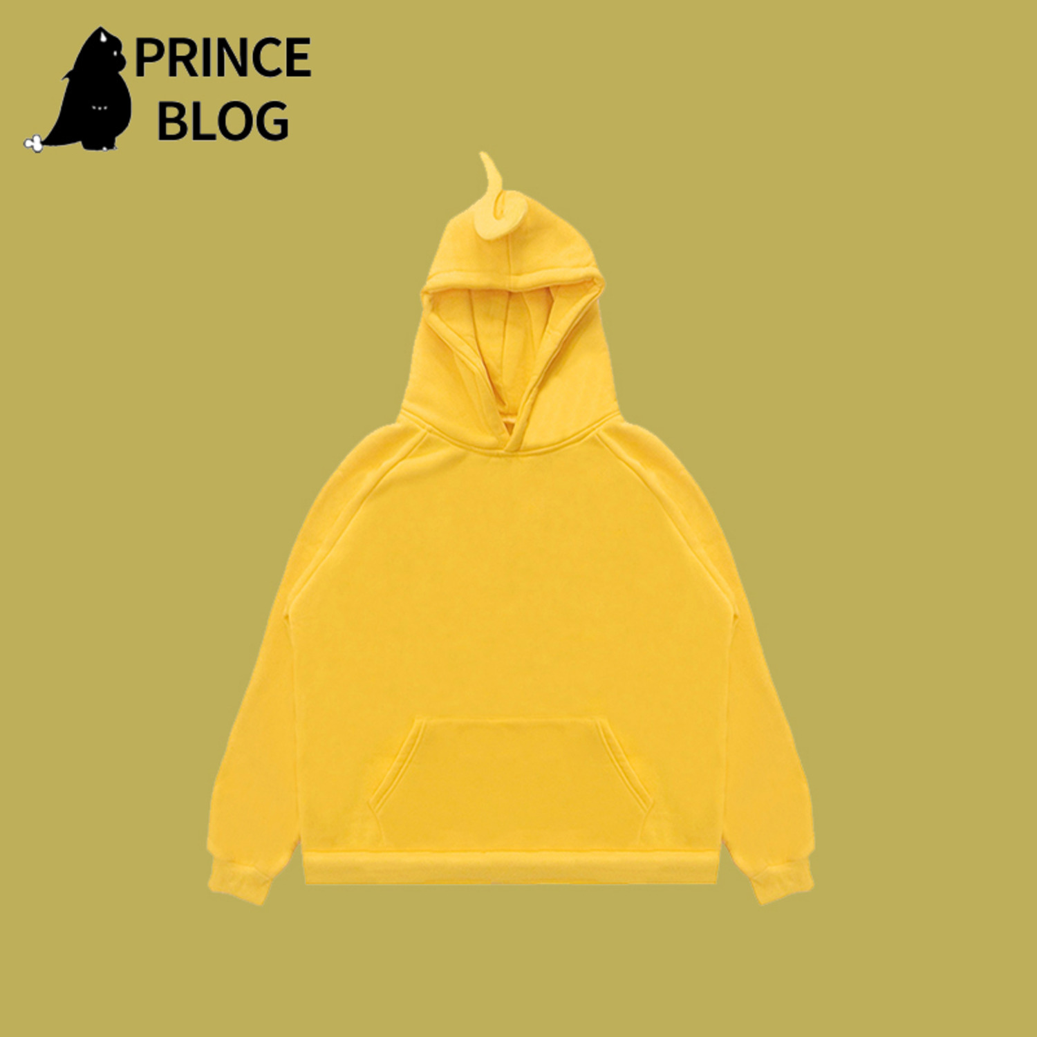 清仓卫衣涤纶（非纯棉）PrinceBlog原创天线宝宝连帽个性学生可爱黄色卫衣-3